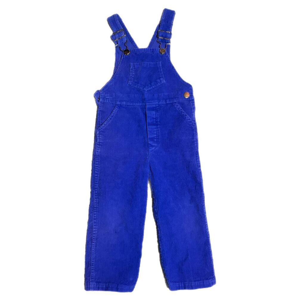 90's kids Blue corduroy overalls with snap buttons (3toddler)